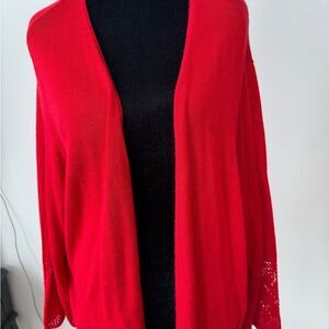 CJ Banks Vibrant Red Women's Cardigan